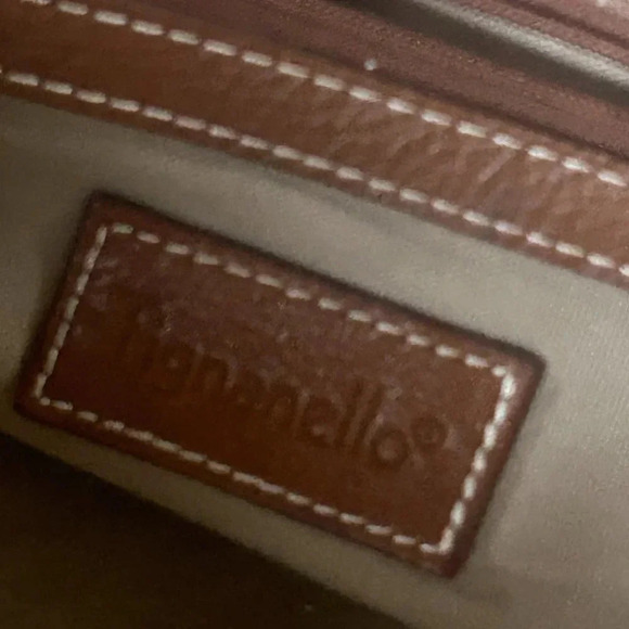 Tignanello Whiskey Caramel Brown Leather Satchel Shoulder Bag - Picture 3 of 9